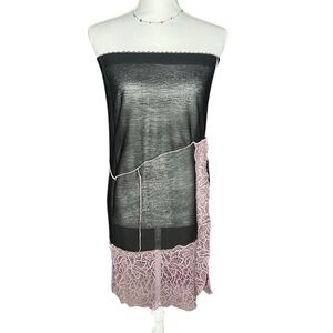 Free People Black and Pink Lace Dress